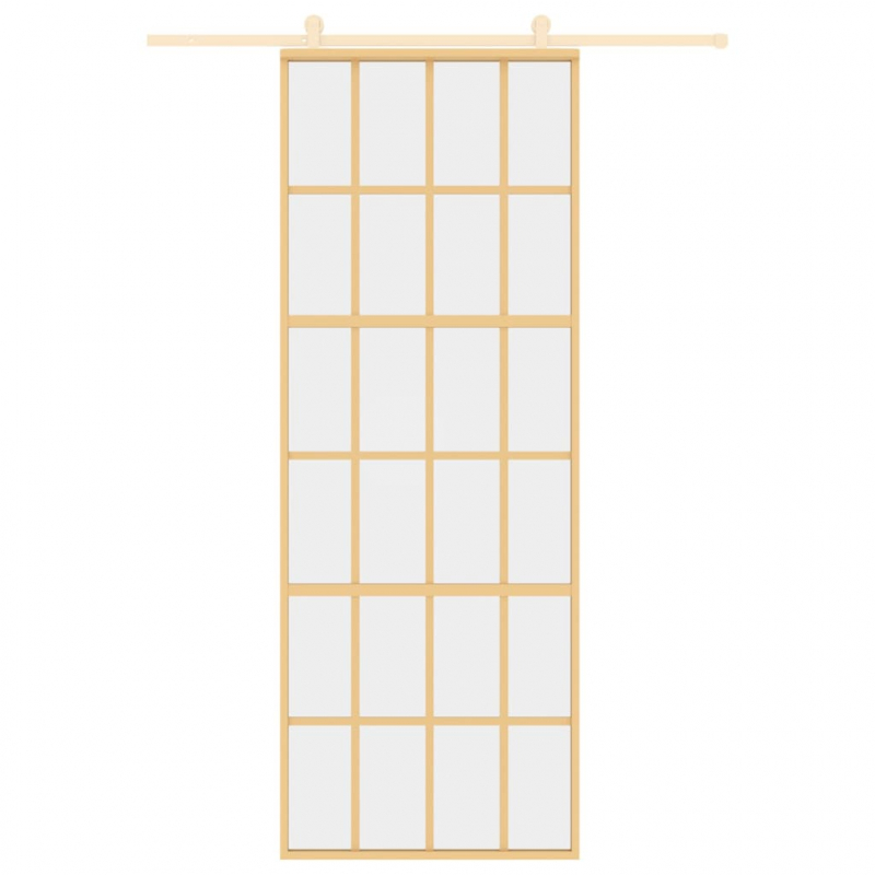 Schiebetür Golden 76x205 cm ESG-Klarglas und Aluminium