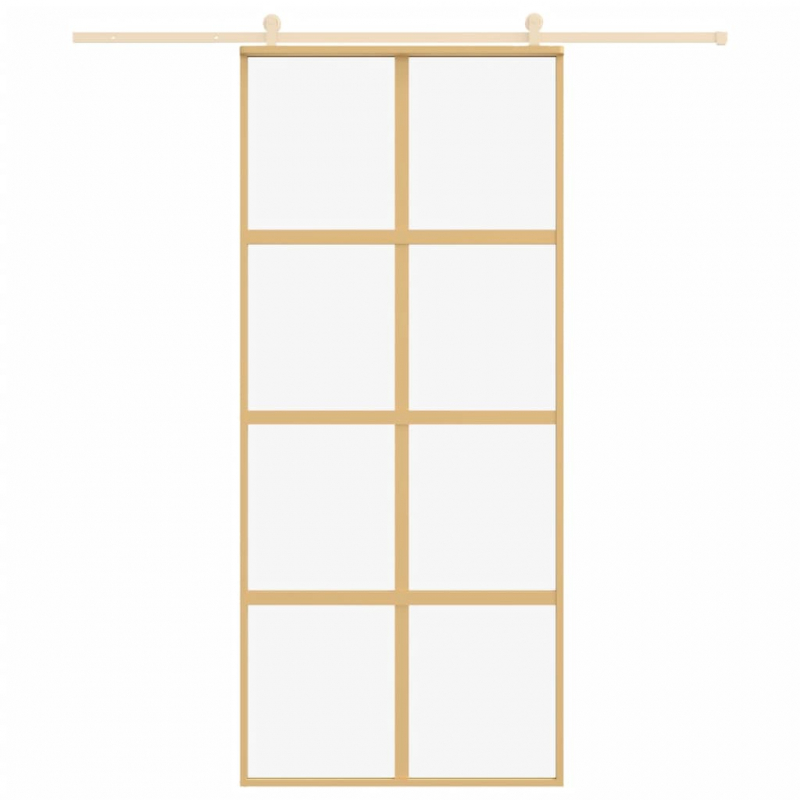 Schiebetür Golden 90x205 cm ESG-Klarglas und Aluminium