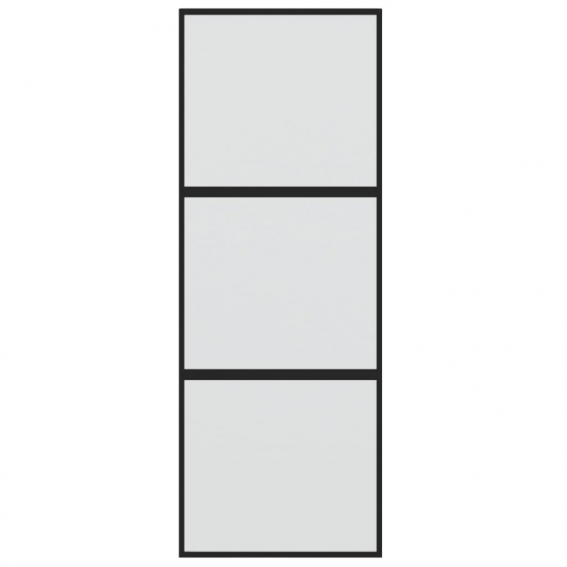 Schiebetür Schwarz 76x205 cm Hartglas und Aluminium