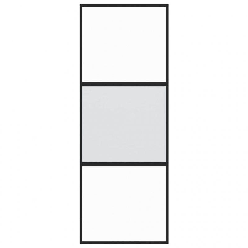 Schiebetür Schwarz 76x205 cm Hartglas und Aluminium