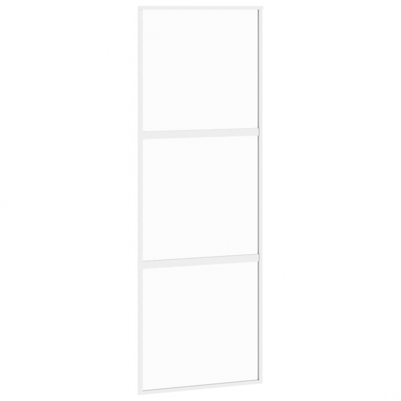 Schiebetür Weiß 76x205 cm Hartglas und Aluminium