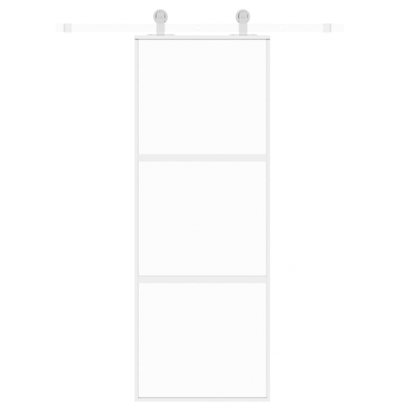 Schiebetür Weiß 76x205 cm Hartglas und Aluminium