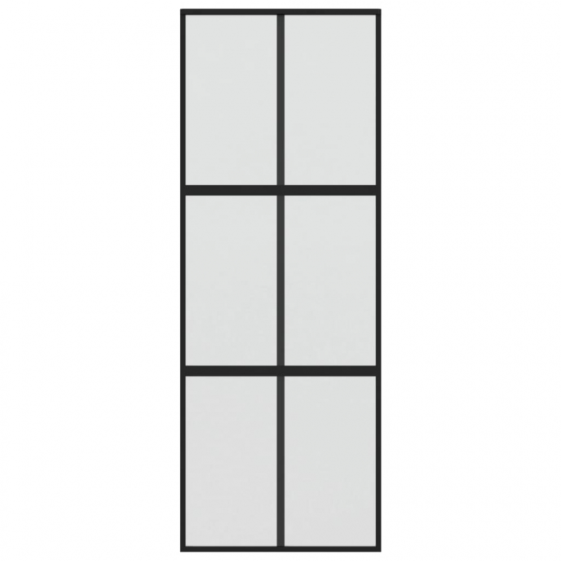 Schiebetür Schwarz 76x205 cm Hartglas und Aluminium
