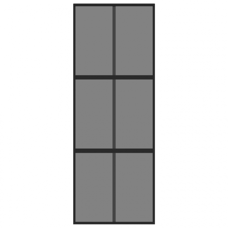 Schiebetür Schwarz 76x205 cm Hartglas und Aluminium