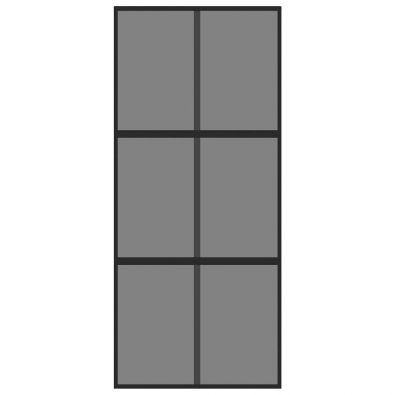 Schiebetür Schwarz 90x205 cm Hartglas und Aluminium