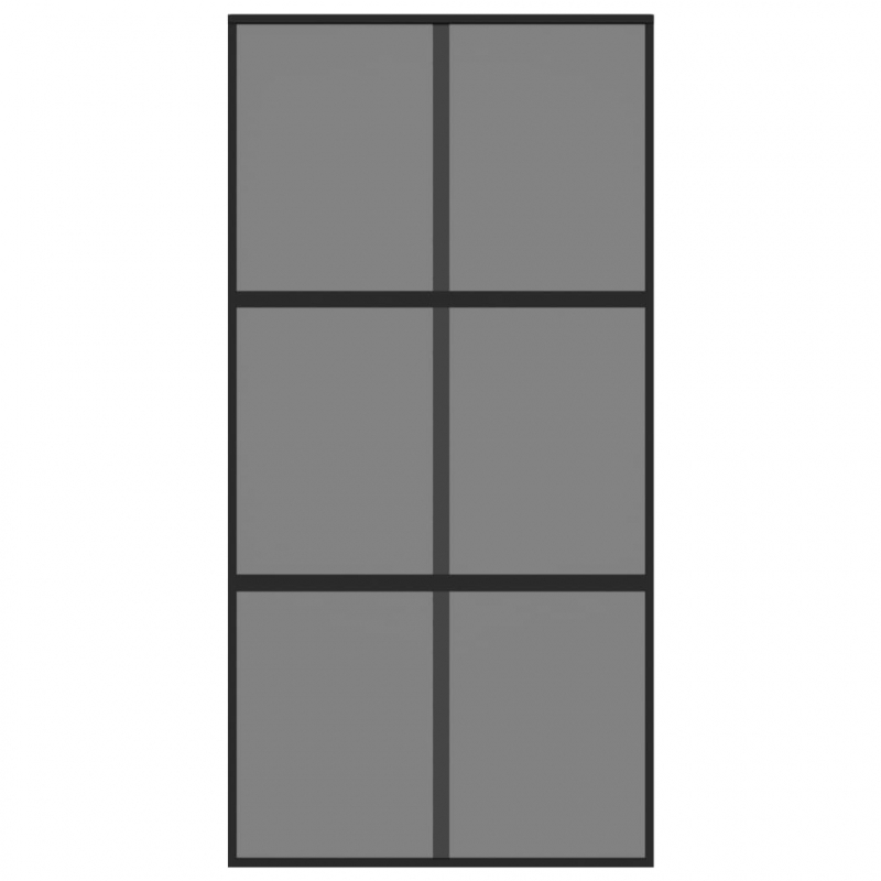 Schiebetür Schwarz 102,5x205 cm Hartglas und Aluminium