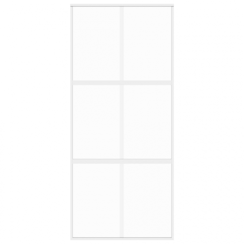 Schiebetür Weiß 90x205 cm Hartglas und Aluminium