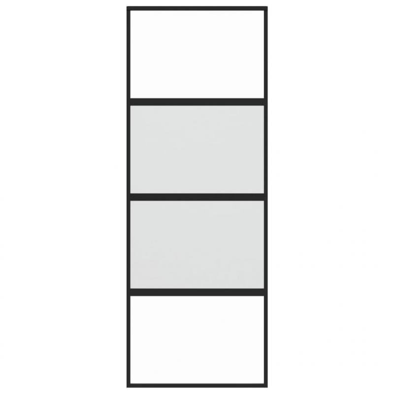 Schiebetür Schwarz 76x205 cm Hartglas und Aluminium