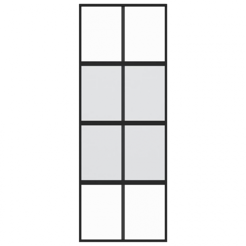 Schiebetür Schwarz 76x205 cm Hartglas und Aluminium