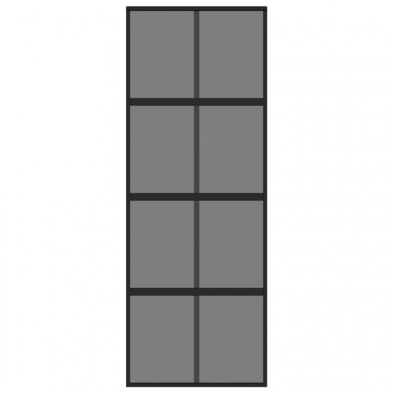 Schiebetür Schwarz 76x205 cm Hartglas und Aluminium