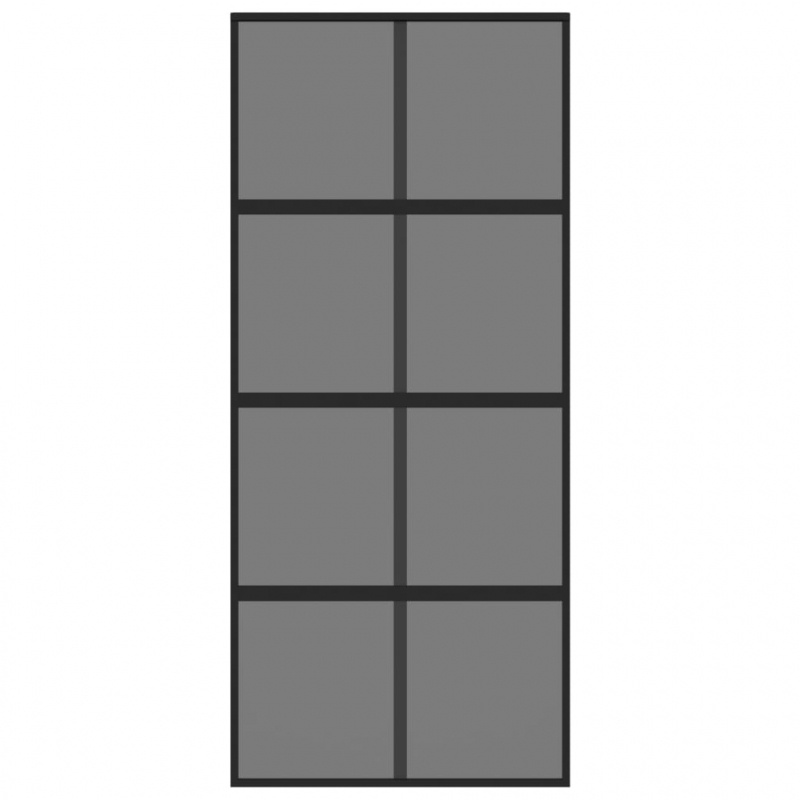 Schiebetür Schwarz 90x205 cm Hartglas und Aluminium