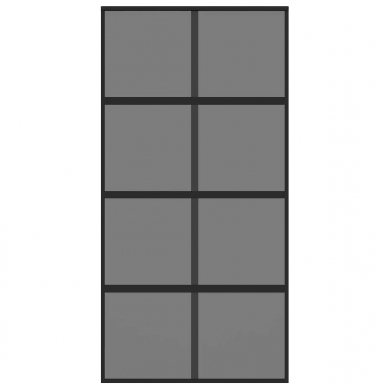 Schiebetür Schwarz 102,5x205 cm Hartglas und Aluminium