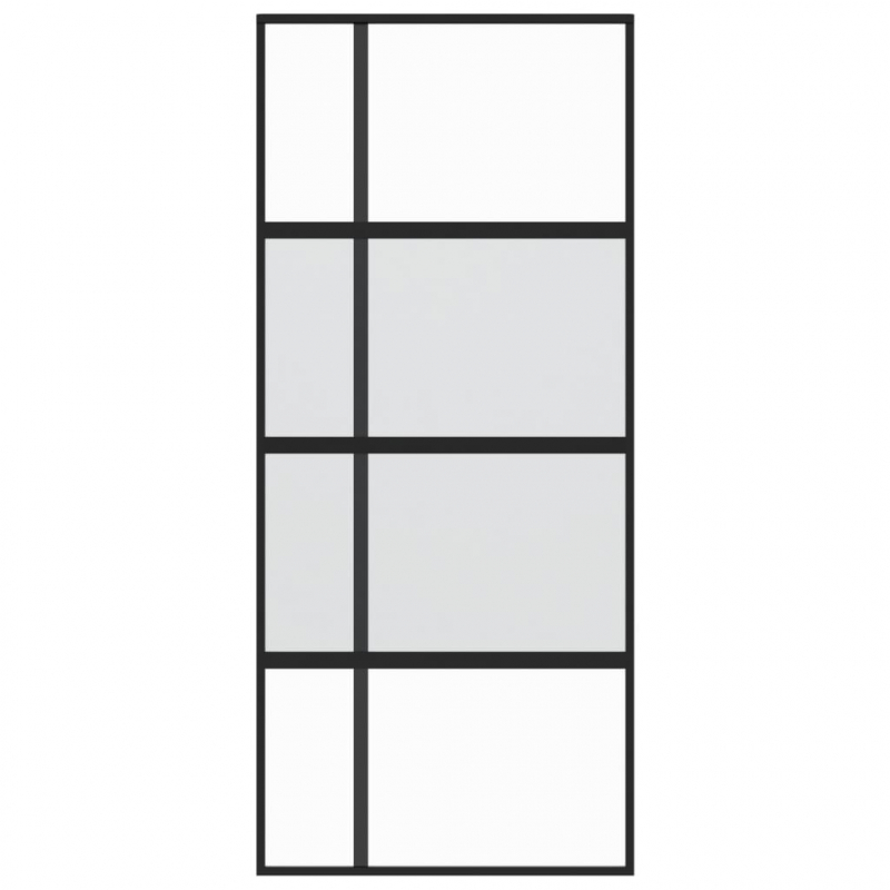 Schiebetür Schwarz 90x205 cm Hartglas und Aluminium