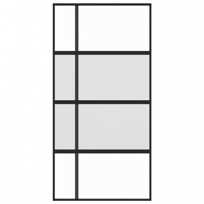 Schiebetür Schwarz 102,5x205 cm Hartglas und Aluminium