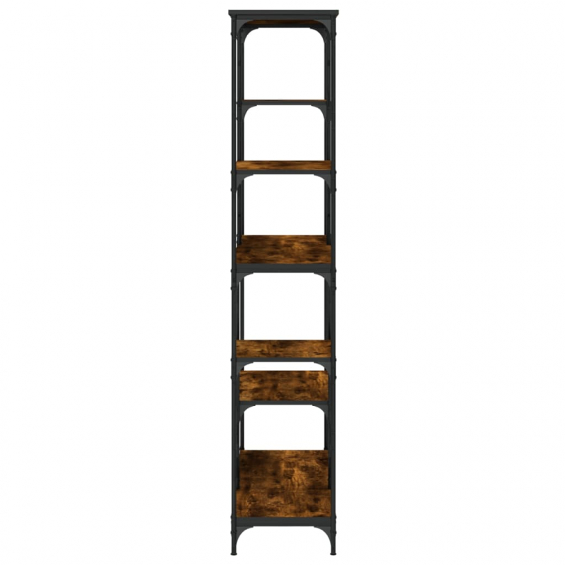 Bücherregal Räuchereiche 99x35,5x176 cm Holzwerkstoff und Stahl
