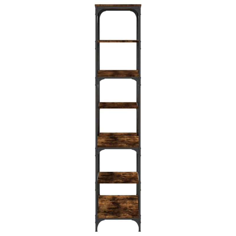 Bücherregal Räuchereiche 91x36x176 cm Holzwerkstoff und Stahl