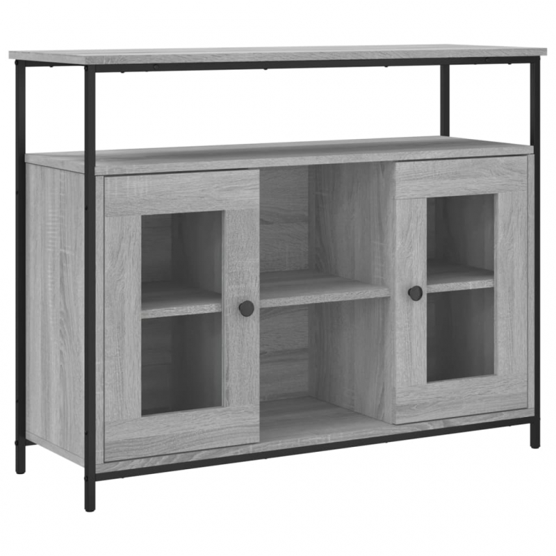 Sideboard Grau Sonoma 100x35x80 cm Holzwerkstoff