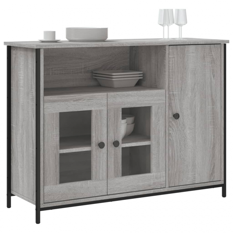 Sideboard Grau Sonoma 100x35x75 cm Holzwerkstoff