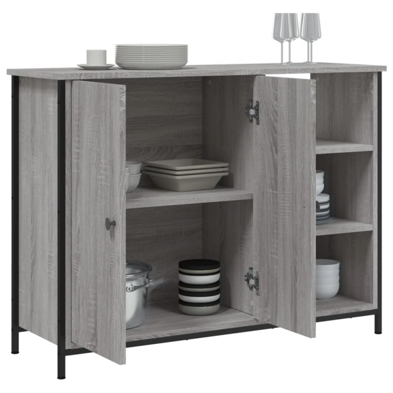 Sideboard Grau Sonoma 100x33x75 cm Holzwerkstoff