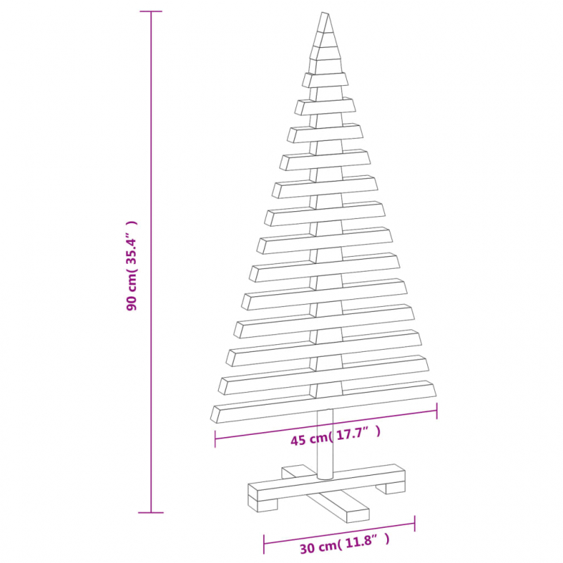 Weihnachtsbaum Holz zum Schmücken 90 cm Massivholz Kiefer