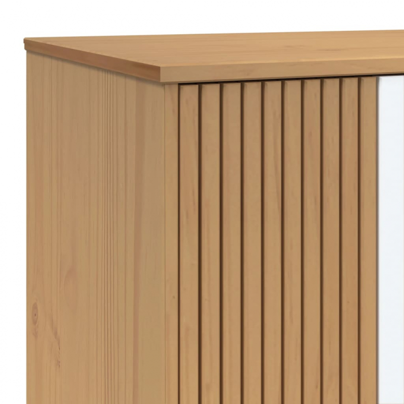 Kleiderschrank OLDEN Weiß Braun 76,5x53x172cm Massivholz Kiefer