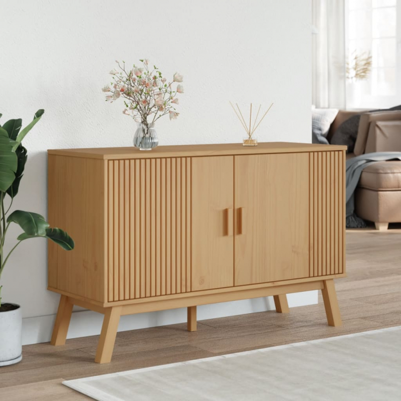 Sideboard OLDEN Braun 114x43x73,5 cm Massivholz Kiefer