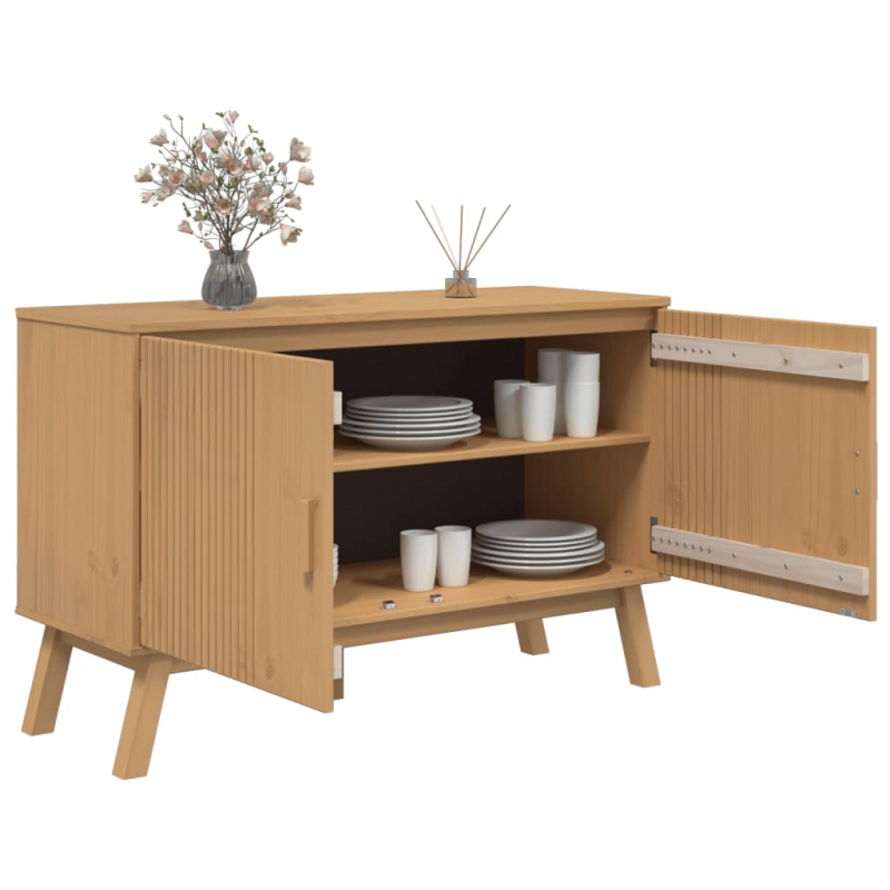 Sideboard OLDEN Braun 114x43x73,5 cm Massivholz Kiefer