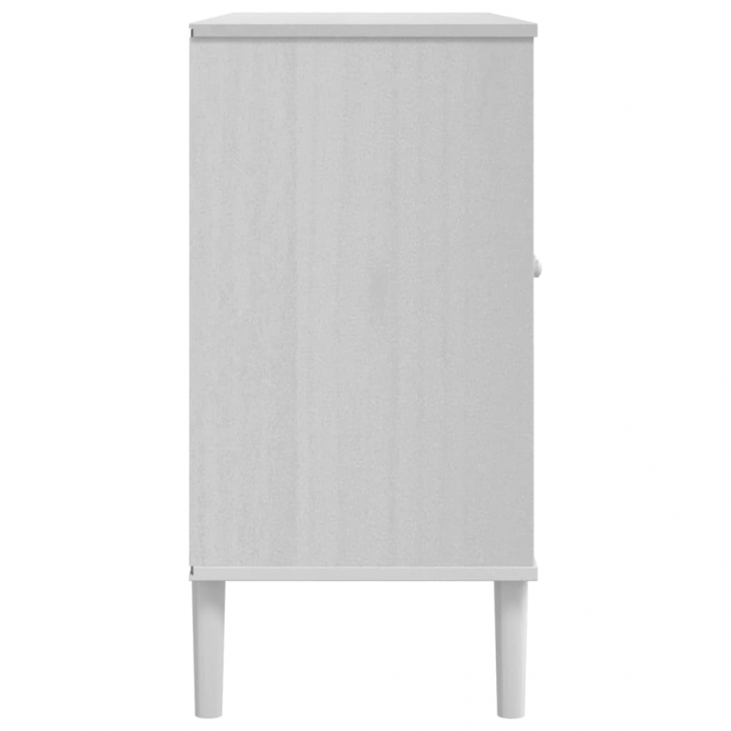 Sideboard SENJA Rattan-Optik Weiß 112x40x80 cm Kiefernholz