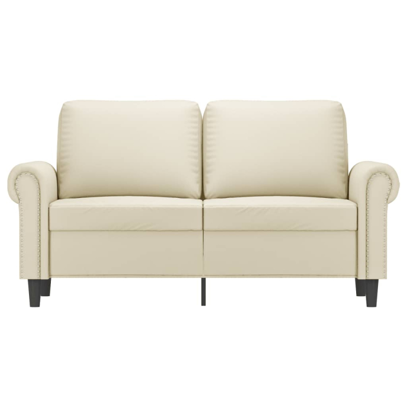 2-Sitzer-Sofa Creme 120 cm Kunstleder