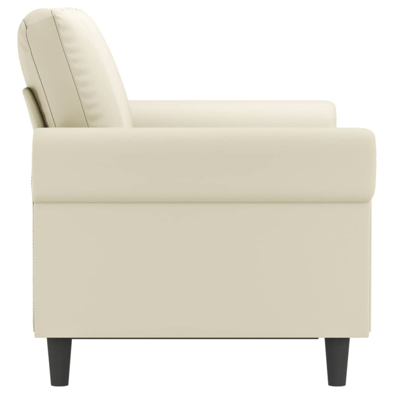 2-Sitzer-Sofa Creme 120 cm Kunstleder