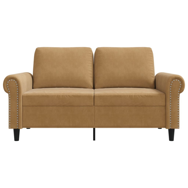 2-Sitzer-Sofa Braun 120 cm Samt
