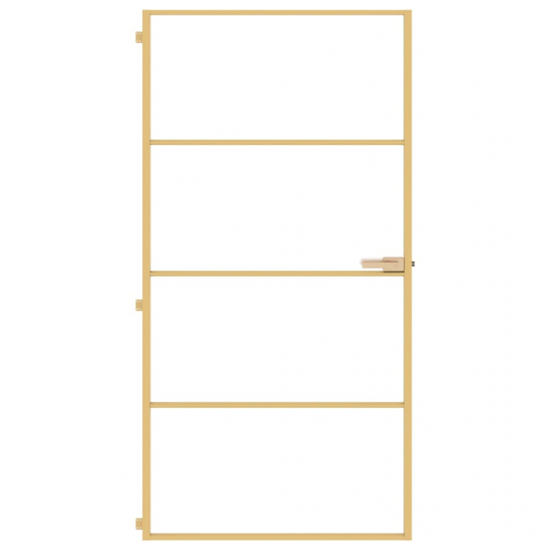 Innentür Schlank Golden 102,5x201,5 cm Hartglas und Aluminium