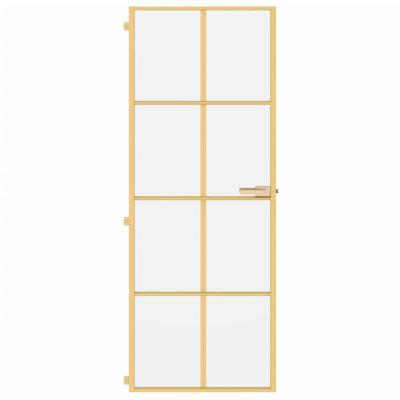 Innentür Schlank Golden 76x201,5 cm Hartglas und Aluminium