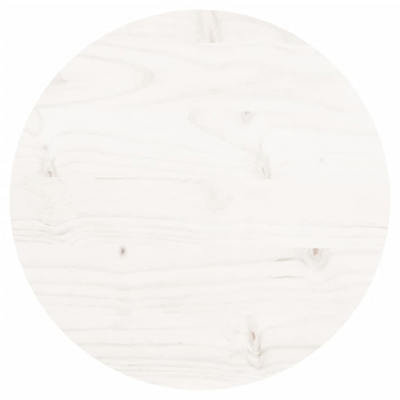 Tischplatte Rund Weiß Ø30x3 cm Massivholz Kiefer