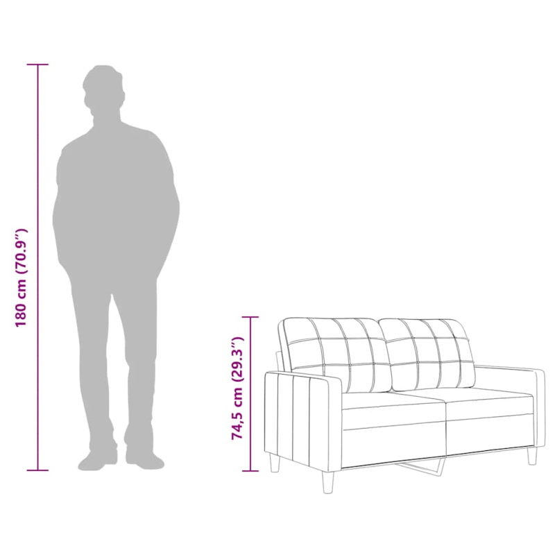 2-Sitzer-Sofa Weinrot 120 cm Stoff