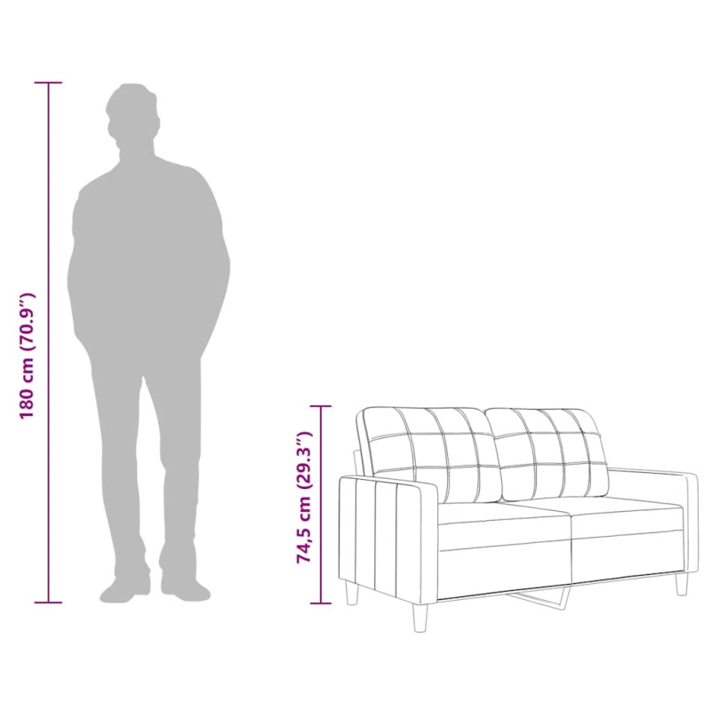 2-Sitzer-Sofa Creme 140 cm Stoff