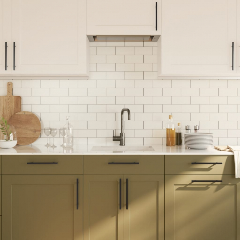 Möbelgriffe 20 Stk. Schwarz 160 mm Edelstahl