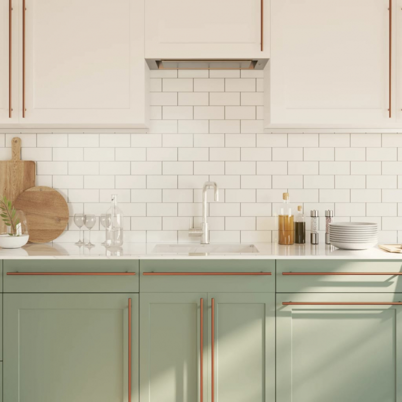 Möbelgriffe 10 Stk. Bronzen 480 mm Edelstahl