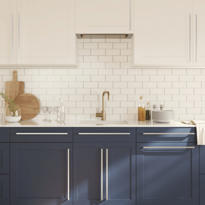 Möbelgriffe 10 Stk. Silbern 480 mm Edelstahl