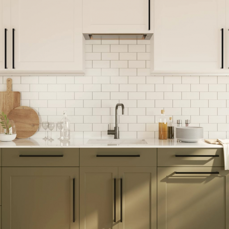 Möbelgriffe 10 Stk. Schwarz 320 mm Edelstahl