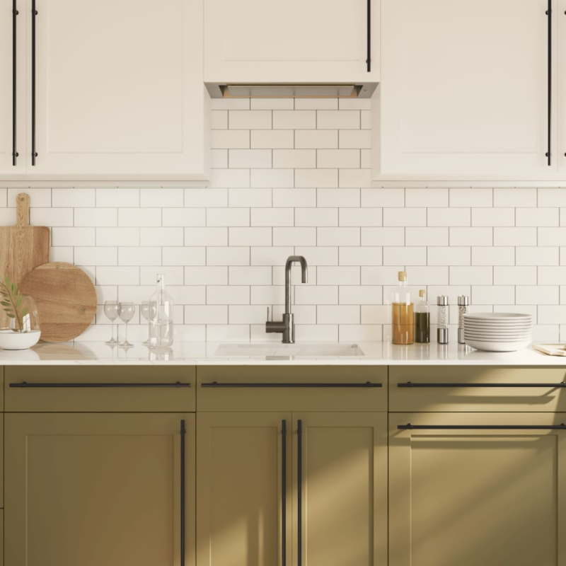 Möbelgriffe 20 Stk. Schwarz 480 mm Edelstahl