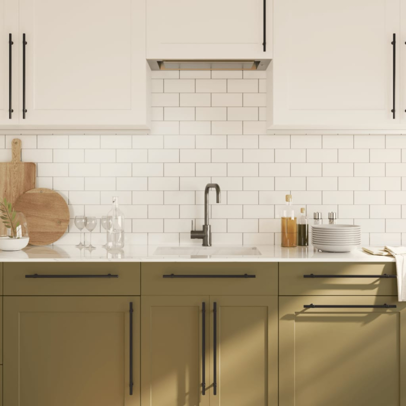 Möbelgriffe 10 Stk. Schwarz 320 mm Edelstahl