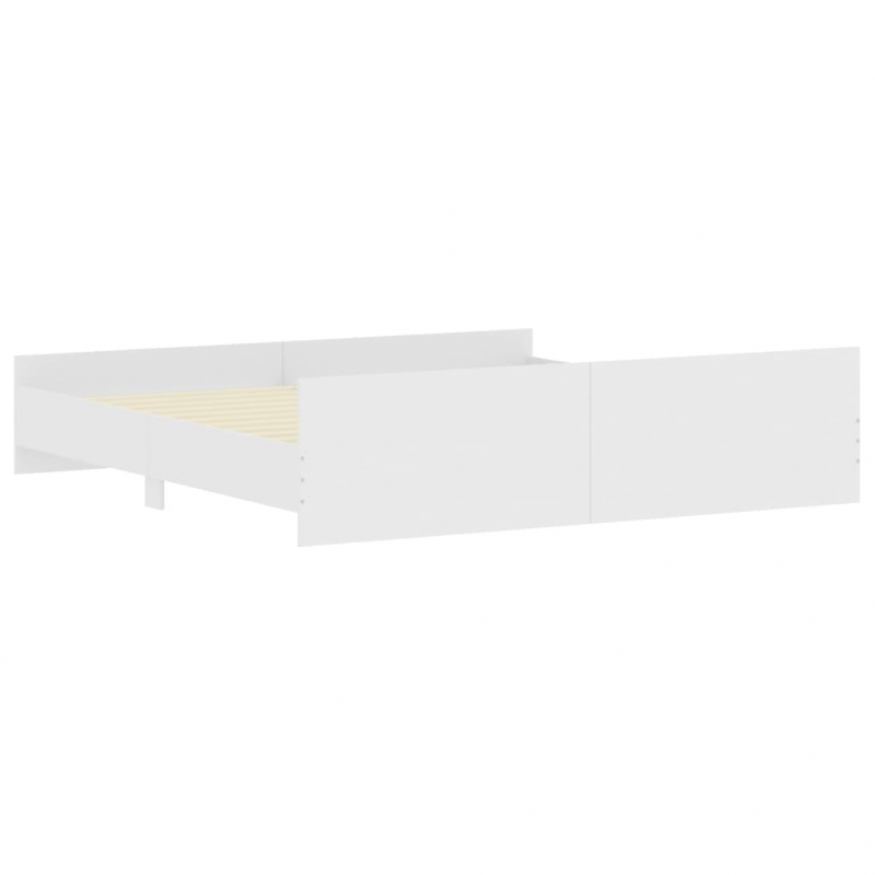 Bettgestell mit Kopf- und Fußteil Weiß 200x200 cm