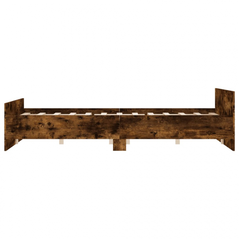 Bettgestell mit Kopf- und Fußteil Räuchereiche 120x200 cm