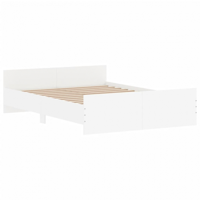 Bettgestell mit Kopf- und Fußteil Weiß 140x190 cm