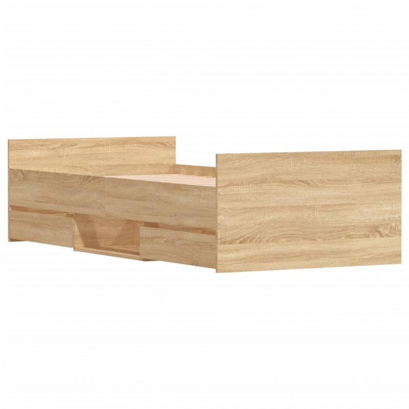 Bettgestell mit Kopf- und Fußteil Sonoma-Eiche 90x200 cm