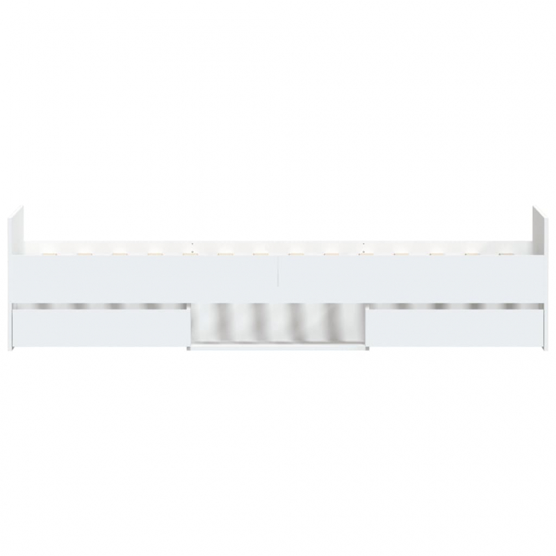 Bettgestell mit Kopf- und Fußteil Weiß 90x190 cm