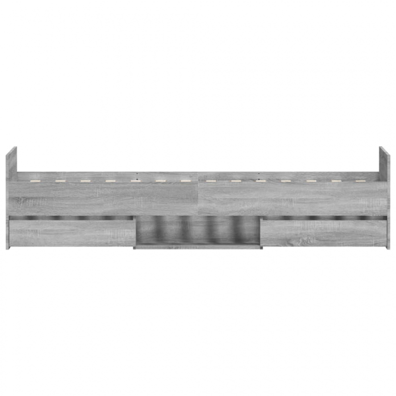 Bettgestell mit Kopf- und Fußteil Grau Sonoma 90x190 cm