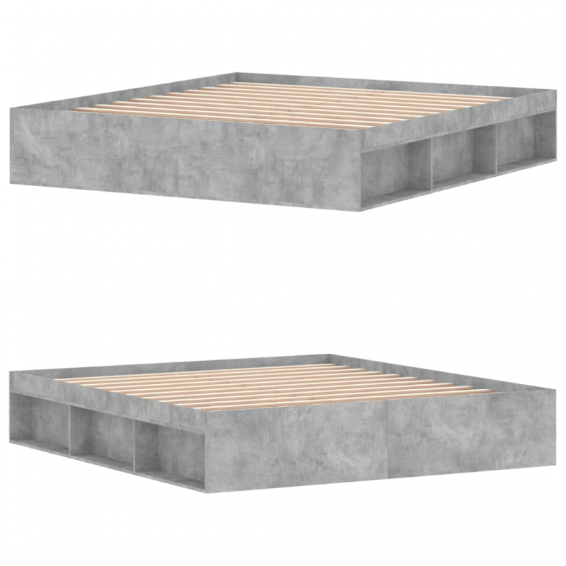 Bettgestell Betongrau 180x200 cm