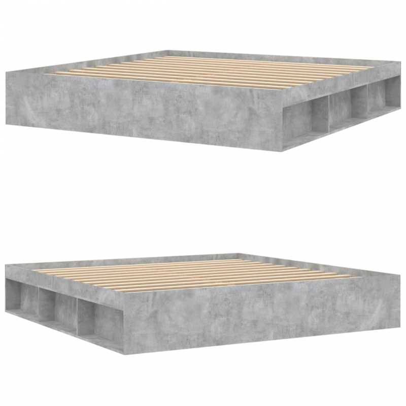 Bettgestell Betongrau 200x200 cm